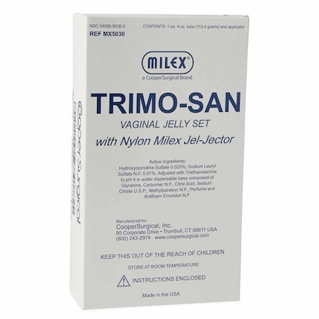 Trimo-San Vaginal Jelly Trimo-San Vaginal Deodorant, Vaginal Jelly, Oxyquinoline Sulfate/Sodium , 0.025%-0.01% Gel Tube, 4 oz. MX5030